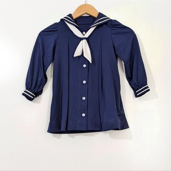 Vintage Women's Button Front Sailor Blouse - Picture 6 of 9